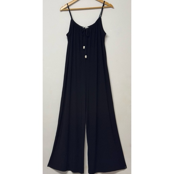 Tash + Sophie Black Sleeveless Jumpsuit Keyhole Wide Leg M - Picture 1 of 3